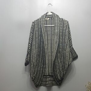 Anthropologie Moth Wool Blend Open From Knit Boho Cardigan SZ Med